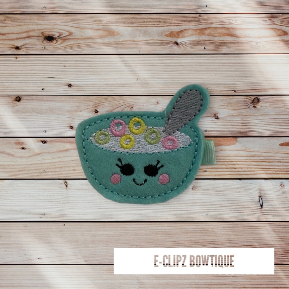 New fruit loops cereal feltie on hair clip for babies, girls, toddlers.